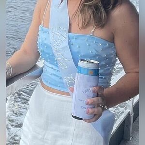 Blue Pearl Crop Top from These Three Boutique